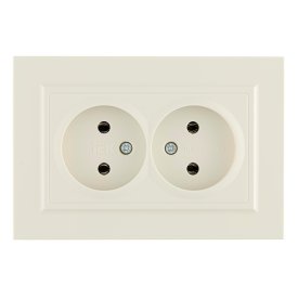 Розетка IEK Brite РС12-2-БрКр встраиваемая бежевая (BR-R20-10-K10-F)