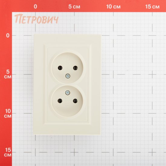 Розетка IEK Brite РС12-2-БрКр встраиваемая бежевая (BR-R20-10-K10-F)