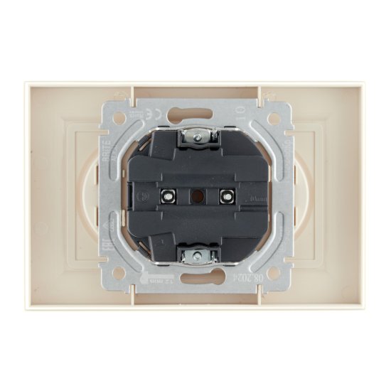 Розетка IEK Brite РС12-2-БрКр встраиваемая бежевая (BR-R20-10-K10-F)