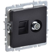 Розетка телевизионная/ компьютерная IEK Brite РТВ-РК12-БрЧ встраиваемая черная (BR-AK20-1-K02)