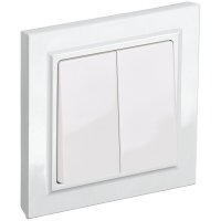 Выключатель IEK Brite ВСР10-2-0-БрБ двухклавишный встраиваемый белый (BR-V20-0-10-K01-F)