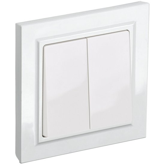 Выключатель IEK Brite ВСР10-2-0-БрБ двухклавишный встраиваемый белый (BR-V20-0-10-K01-F)