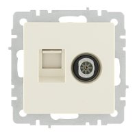 Розетка телевизионная/ компьютерная IEK Brite РТВ-РК12-БрКр встраиваемая бежевая (BR-AK20-1-K10)