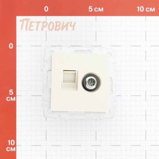 Розетка телевизионная/ компьютерная IEK Brite РТВ-РК12-БрКр встраиваемая бежевая (BR-AK20-1-K10)