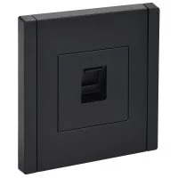 Розетка компьютерная IEK Forte&Piano FP132 встраиваемая черная RJ45 (FP-K10-1-K02)