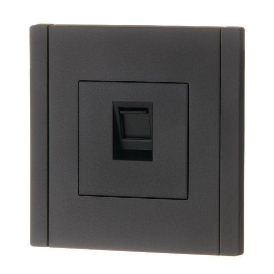 Розетка компьютерная IEK Forte&Piano FP132 встраиваемая черная RJ45 (FP-K10-1-K02)