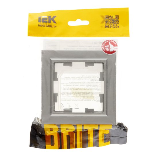 Рамка IEK Brite РУ-1-БрС-44 одноместная сталь (BR-M12-44-K46)