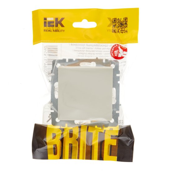 Выключатель IEK Brite ВС10-1-6-БрКр одноклавишный встраиваемый бежевый проходной (BR-V12-0-10-K10)