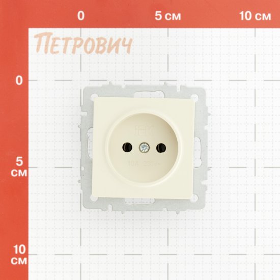 Розетка IEK Brite РС10-1-0-БрКр встраиваемая бежевая (BR-R10-10-K10)