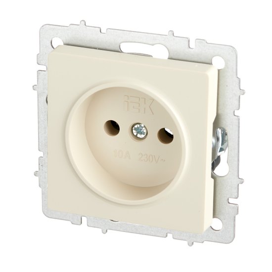 Розетка IEK Brite РС10-1-0-БрКр встраиваемая бежевая (BR-R10-10-K10)