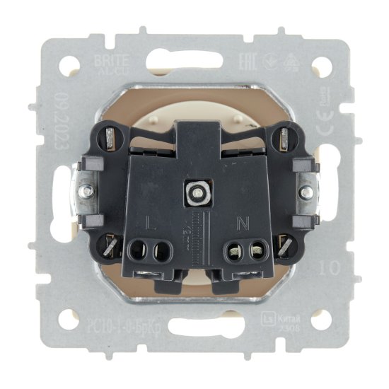 Розетка IEK Brite РС10-1-0-БрКр встраиваемая бежевая (BR-R10-10-K10)