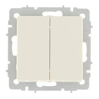 Выключатель IEK Brite ВС10-2-0-БрКр двухклавишный встраиваемый бежевый (BR-V20-0-10-K10)