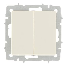 Выключатель IEK Brite ВС10-2-0-БрКр двухклавишный встраиваемый бежевый (BR-V20-0-10-K10)
