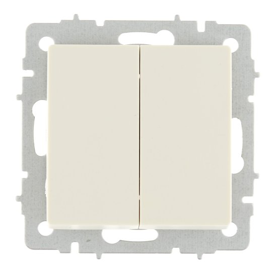 Выключатель IEK Brite ВС10-2-0-БрКр двухклавишный встраиваемый бежевый (BR-V20-0-10-K10)