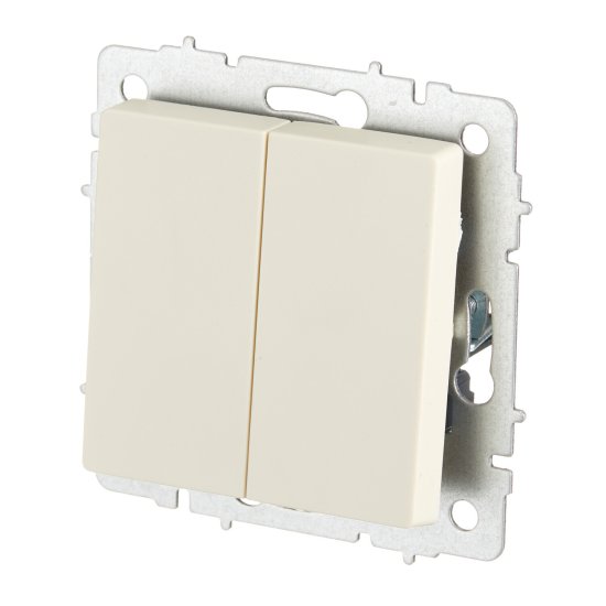 Выключатель IEK Brite ВС10-2-0-БрКр двухклавишный встраиваемый бежевый (BR-V20-0-10-K10)