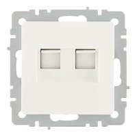 Розетка телефонная/компьютерная IEK Brite РК-Т12-БрБ встраиваемая белая (BR-KT20-O-1-K01)