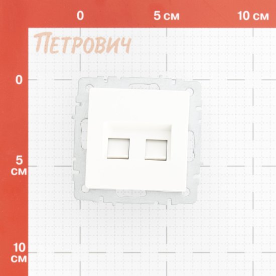 Розетка телефонная/компьютерная IEK Brite РК-Т12-БрБ встраиваемая белая (BR-KT20-O-1-K01)