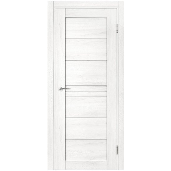 Дверь межкомнатная глухая Моско 60x200 см ПВХ цвет орех луч айс с замком и петлями