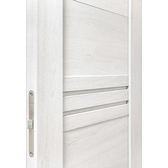 Дверь межкомнатная глухая Моско 60x200 см ПВХ цвет орех луч айс с замком и петлями