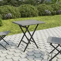 Стол складной Zena 60x74 см искусственный ротанг серый
