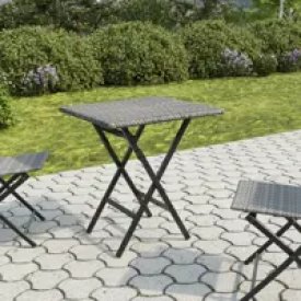 Стол складной Zena 60x74 см искусственный ротанг серый