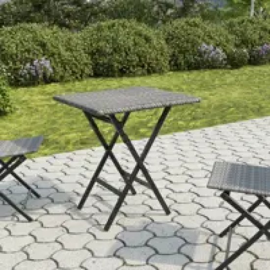 Стол складной Zena 60x74 см искусственный ротанг серый