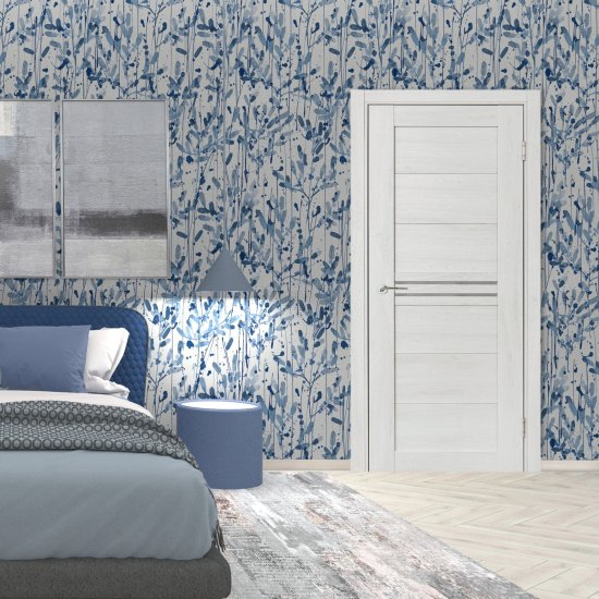 Дверь межкомнатная со стеклом Моско 80x200 см ПВХ цвет орех луч айс с замком и петлями