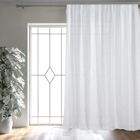 Тюль на ленте со скрытыми петлями Дождь 300x280 см цвет белый