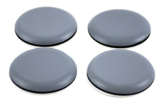 Накладки на мебельные ножки самоклеящиеся 40 мм круглые ПТФЭ цвет серый 4 шт.