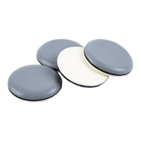 Накладки на мебельные ножки самоклеящиеся 40 мм круглые ПТФЭ цвет серый 4 шт.