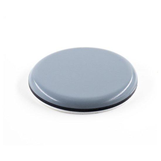 Накладки на мебельные ножки самоклеящиеся 40 мм круглые ПТФЭ цвет серый 4 шт.