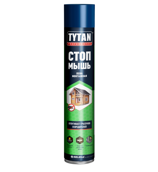 Пена монтажная бытовая Tytan Стоп мышь 40 летняя 750 мл