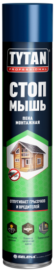 Пена монтажная бытовая Tytan Стоп мышь 40 летняя 750 мл