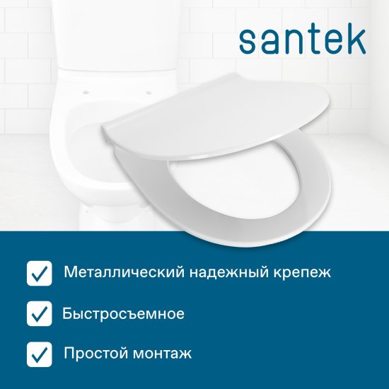 Комплект инсталляция и унитаз Santek Нортон, безободковый с микролифтом, клавиша цвет черный