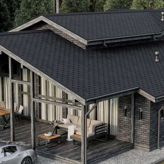 Черепица гибкая Шинглас Кадриль ольха 3 кв.м