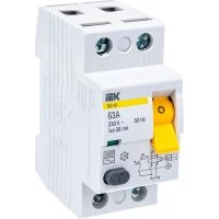 Узо IEK ВД1-63 2п, AC, 63А, 30мА