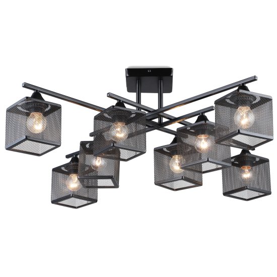 Люстра потолочная Флави SF3398/8C-BK 8 ламп 24 м² цвет черный