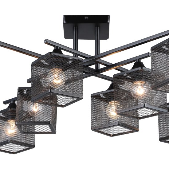 Люстра потолочная Флави SF3398/8C-BK 8 ламп 24 м² цвет черный