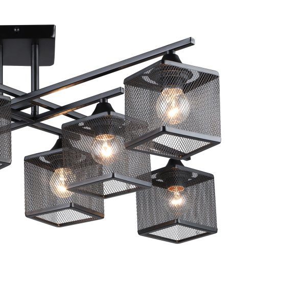 Люстра потолочная Флави SF3398/8C-BK 8 ламп 24 м² цвет черный