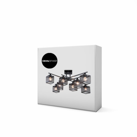 Люстра потолочная Флави SF3398/8C-BK 8 ламп 24 м² цвет черный