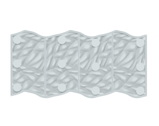 Стеновая панель 3D Dekohaus Rami Люкс белая 90x45 см 2 шт.