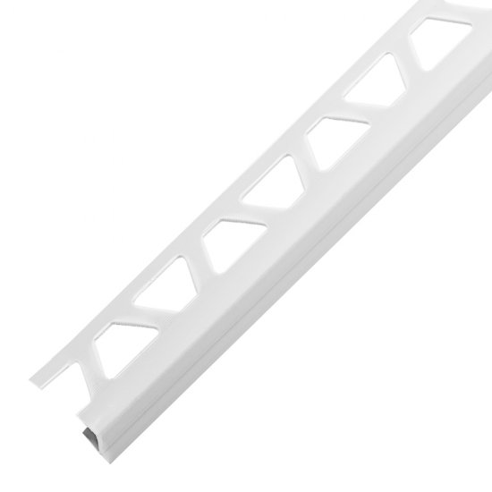 Уголок ПВХ для кафельной плитки внутренний 8 мм 2,5 м светло-серый