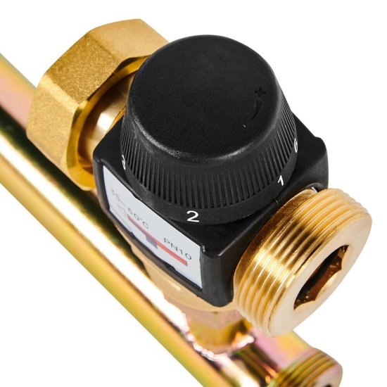 Насосная группа Rommer 35-60С 1 ВР(г) х 1 1/2 НР(ш) с термостатическим смесительным клапаном без насоса (RDG-1002-012501)