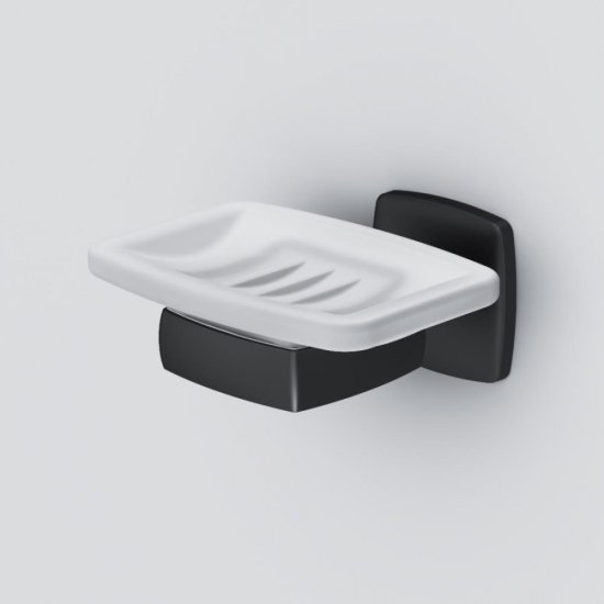 Мыльница для ванной AM.PM Gem с держателем стекло/металл черная (A9034222)