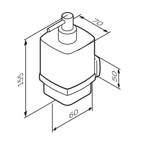 Дозатор для мыла AM.PM Gem с держателем стекло матовый/металл черный (A9036922)