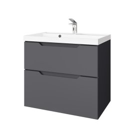 Комплект тумба с раковиной Raval Wector 70 см подвесная антрацит (Wct.01.70/P/A/MD)