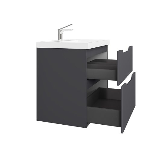 Комплект тумба с раковиной Raval Wector 70 см подвесная антрацит (Wct.01.70/P/A/MD)