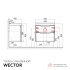 Комплект тумба с раковиной Raval Wector 70 см подвесная антрацит (Wct.01.70/P/A/MD)