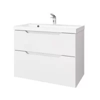 Комплект тумба с раковиной Raval Wector 45 см подвесная белая (Wct.01.80/P/W/MD)