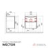 Комплект тумба с раковиной Raval Wector 60 см подвесная белая (Wct.01.60/P/W/MD)